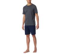Schiesser Schlafanzug Kurz Rundhals-Nightwear Set Pigiama, Antracite_182198, 54 Uomo