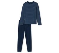 SCHIESSER Pigiama Da Uomo, Lungo - Casual Essentials, Cotone, Collo Rotondo