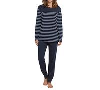 Schiesser Pigiama Lungo Cotone Modal-Nightwear Due Pezzi, Blu Notte_161069, 36 Donna