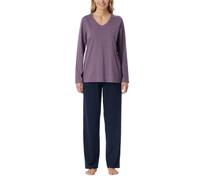 Schiesser Pigiama Lungo Cotone-Nightwear Set, Malve_181986, 42 Donna