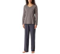 Schiesser Damen Schlafanzug Lang Baumwolle-Nightwear Set di Pigiama, Grafite_181986, 48 Donna