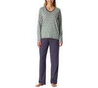 Schiesser Damen Schlafanzug Lang Baumwolle-Nightwear Set di Pigiama, Mineral_181756, 44 Donna