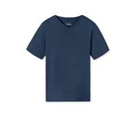 Schiesser Herren Schlafshirt Kurzarm V-Ausschnitt Bio-Baumwolle-Mix + Relax Parte Superiore del Pigiama, Royal_182181, 52 Uomo