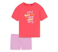 Schiesser Ragazza Pigiama Set - Corto, Cotone, Motivo Rosa/Rosso 140