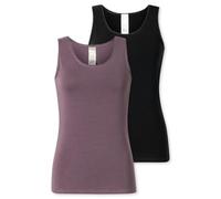 Schiesser Schiesser Damen 2 Pack Unterhemd Tanktops mit Spitze Baumwolle Mix - Modern Multipacks Intimo Donna (Pacco da 2)
