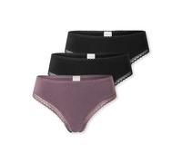 Schiesser Schiesser Damen 3 Pack String mit Spitze Baumwolle Mix - Modern Multipacks Slip a Tanga Donna (Pacco da 3)