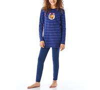 Schiesser Schlafanzug Lang mit Leggings Bio Baumwolle-Gr. 116 bis 152 Set di Pigiama, Dunkelblau 2, Bambina