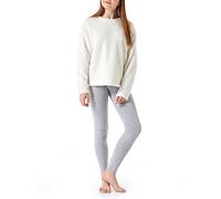 Schiesser Schlafanzug mit Leggings Plüsch Weich und Warm-Gr. 140 bis 176 Set di Pigiama, Cremefarben, 164 Bambina