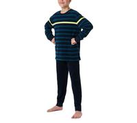 Schiesser Schlafanzug Set Pyjama Warme Qualitäten Frottee-Fleece-Interlock-Größe 140 bis 176 Pigiama, NachtBlau_181999, 140 cm Bambino