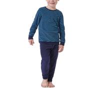 Schiesser Schlafanzug Set Pyjama Warme Qualitäten Frottee - Fleece - Interlock - Größe 92 bis 140, Set di Pigiama Bambino, Dunkelblau_181866,