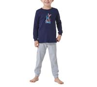 Schiesser Schlafanzug Set Pyjama Warme Qualitäten Frottee - Fleece - Interlock - Größe 92 bis 140, Set di Pigiama Bambino, Dunkelblau_181864,