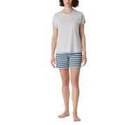 Schiesser Set Pigiama Corto in Cotone - Nightwear, Grigio Melange_181253, 46 Donna