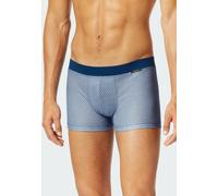 Schiesser Shorts Uomo 100% Cotone Retro Geometrici Blu Feininterlock Hipster