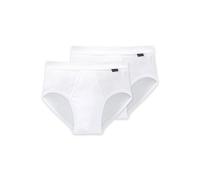 SCHIESSER Slip 'Essentials' nero / bianco, Taglia L