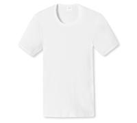 Schiesser Cotton Essentials Feinripp 205145-Camicia a 1/2 Braccia Canottiera, Opaco, Bianco (Weiss), XL (Pacco da 3) Uomo