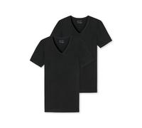 Schiesser T-Shirts Uomo In Confezione Serie 95/5 V-Collo Profondo, Neri/Bianchi