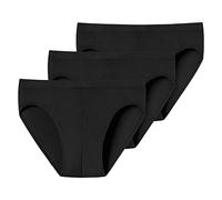 Schiesser Confezione da 3 Slip Supermini Biancheria Intima con Polsini Morbidi - Soft Cotton, Nero, M (Pacco da 3) Uomo