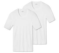 Schiesser Uomo 1/2 Braccio T-Shirt 2er Pacco - Giacca, Gilet, Cotone Essentia