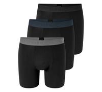 Schiesser Uomo Boxer Shorts 3 Pezzi - Lunghe, Logo, Cotone