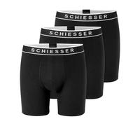 Schiesser Uomo Boxer Shorts 3 Pezzi - Lunghe, Logo, Cotone