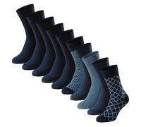 Schiesser Uomo Calzini, 10er Pacco - " Bluebird ", Mix Cotone, Uni / Fantasia