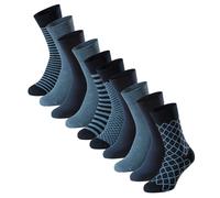 Schiesser Uomo Calzini, 10er Pacco - " Bluebird ", Mix Cotone, Uni / Fantasia