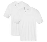Schiesser Uomo Canottiera 2-Pack - 1/2 Braccio, Cotone Essentials, a Costine, W
