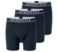 Schiesser Uomo Confezione da 3 Boxer Lunghi - Gamba Lunga - Aderente - Cotone - 95/5 Multipacks