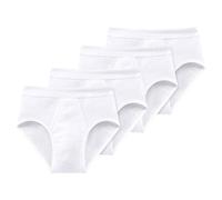 Schiesser Uomo Slip 4er Pacco - a Costine, Slip Sportivi, Cotone Essentials, Wei