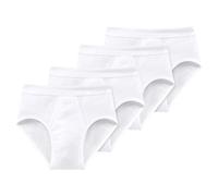 Schiesser Uomo Slip 4er Pacco - a Costine, Slip Sportivi, Cotone Essentials, Wei