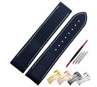 SCHIK Cinturino in gomma da 20 mm 22 mm cinturino in silicone adatto per Omega Watch Band chiusura pieghevole estremità curva orologi da polso cintura, 22mm gold buckle, Agata