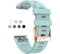 SCHIK Cinturino in silicone morbido di ricambio rapido da 20 mm per Garmin fenix 5S/5S Plus/6S/7S/Instinct 2S/D2, con fibbia in oro rosa Accessorio cinturino impermeabile traspirante(Sea Foam 5.3"-8.2