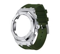 SCHIK Custodia in metallo con cinturino in silicone morbido per GA2100VB-1A, GA2100-1A1, GA2100-7A Mod Retrofit Kit, Misura unica, Agata