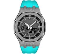 SCHIK Gen 3 4 Cassa dell'orologio smerigliata e kit mod cinturino in gomma, per GA2100/GA2110 GMAS2100, lunetta in metallo per GA-2100, GA2100 2100, Agata