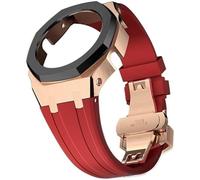 SCHIK Kit di modifica del cinturino in gomma con cassa in metallo, per GA2100/GA2110, cinturino di ricambio in acciaio inox, accessori con copertura inferiore, Misura unica, Agata