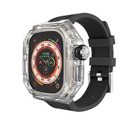 SCHIK Kit di modifica della cassa dell'orologio e del cinturino dell'orologio, per Apple Watch Ultra 49 mm, trasparente, mod kit di copertura per cinturino sportivo, per iWatch 49 mm Ultra bracciale,