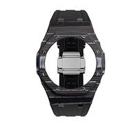 SCHIK Kit di modifica della cassa in fibra di carbonio per GA-2100 Mod Kit 3 ° caso lunetta in metallo viti cinturino per cinturino in gomma GA-2100/2110, Misura unica, Agata