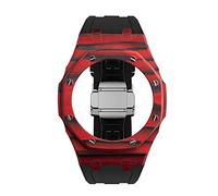 SCHIK Kit di modifica della cassa in fibra di carbonio per GA-2100 Mod Kit 3 ° caso lunetta in metallo viti cinturino per cinturino in gomma GA-2100/2110, Misura unica, Agata