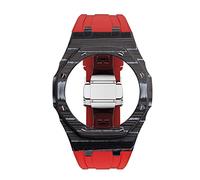 SCHIK Kit di modifica della cassa in fibra di carbonio per GA-2100 Mod Kit 3 ° caso lunetta in metallo viti cinturino per cinturino in gomma GA-2100/2110, Misura unica, Agata