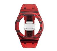 SCHIK Kit di modifica della cassa in fibra di carbonio per GA-2100 Mod Kit 3 ° caso lunetta in metallo viti cinturino per cinturino in gomma GA-2100/2110, Misura unica, Agata