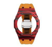 SCHIK Kit di modifica della cassa in fibra di carbonio per GA-2100 Mod Kit 3 ° caso lunetta in metallo viti cinturino per cinturino in gomma GA-2100/2110, Misura unica, Agata