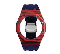 SCHIK Kit di modifica della cassa in fibra di carbonio per GA-2100 Mod Kit 3 ° caso lunetta in metallo viti cinturino per cinturino in gomma GA-2100/2110, Misura unica, Agata