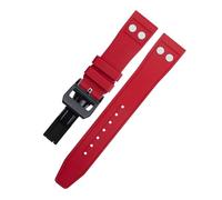 SCHIK Per IWC Big Pilot Mark Portugieser Cinturino morbido cinturino 20mm 21mm 22mm Gomma fluorurata naturale FKM Gomma con cinturino rivetto(Red2,21MM)