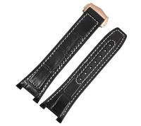 SCHIK Sostituto Omega Constellation Double Eagle serie 131.133 Cinturino per orologio Manhattan Gomma Pelle di mucca Cinturino osservatorio maschile fessura 25-14 mm, Nero4, 25-14mm