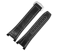 SCHIK Sostituto Omega Constellation Double Eagle serie 131.133 Cinturino per orologio Manhattan Gomma Pelle di mucca Cinturino osservatorio maschile fessura 25-14 mm, nero 2, 25-14mm