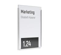 SCHILDER Systeme - Targhe da porta in alluminio 3K in 5 colori - Confezione da 5 - A6 fino a A3 - Facile da scrivere - Montaggio adesivo (148,5 x 148 mm, argento anodizzato)