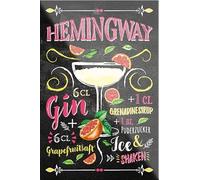 schilderkreis24 Calamita per cocktail "Hemingway", calamita per alcol, decorazione per frigorifero, idea regalo per compleanno, Natale, 9 x 6 cm