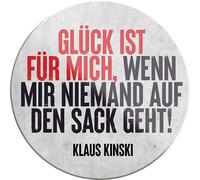 schilderkreis24 - Divertente scritta "Glückist für Mich Sack geht.. Klaus Kinski", magnete decorativo per frigorifero, umorismo, idea regalo per compleanno, Natale, 8 x 8 cm