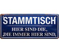 schilderkreis24 - Targa in metallo divertente con scritta "Stammtisch", targa decorativa in metallo, per pub bancone pub o bar, idea regalo, 28 x 12 cm