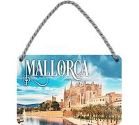 schilderkreis24 Targa in metallo "Mallorca", isola del mare, destinazione delle escursioni, per vacanze, viaggi, paesaggio, targa in metallo, stile vintage, compleanno, Natale, 18 x 12 cm